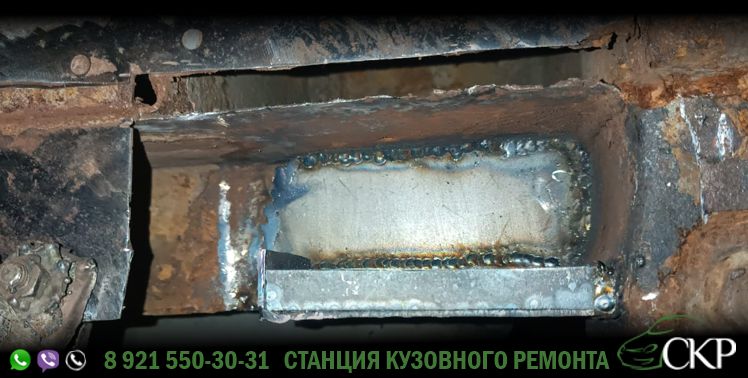 Замена задних арок и ремонт порогов на Мерседес Вито (Mercedes Vito) в СПб